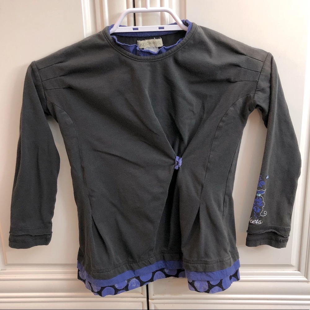 😎 Krickets girls khaki/purple shirt l/s